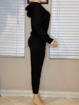 BLACK JOGGER HOODIE SET