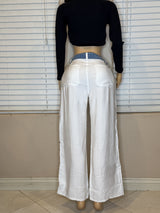 WHITE COLOMBIAN PANTS /DENIM STRIPES