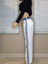 WHITE COLOMBIAN PANTS /DENIM STRIPES