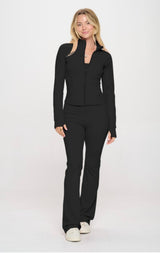 BLACK ACTIVE JUMPSUIT SET